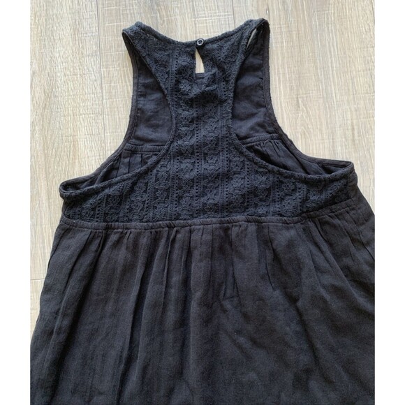 New Volcom Lace Accent Shift Dress Cotton Gauze Black Size XS - Picture 4 of 16
